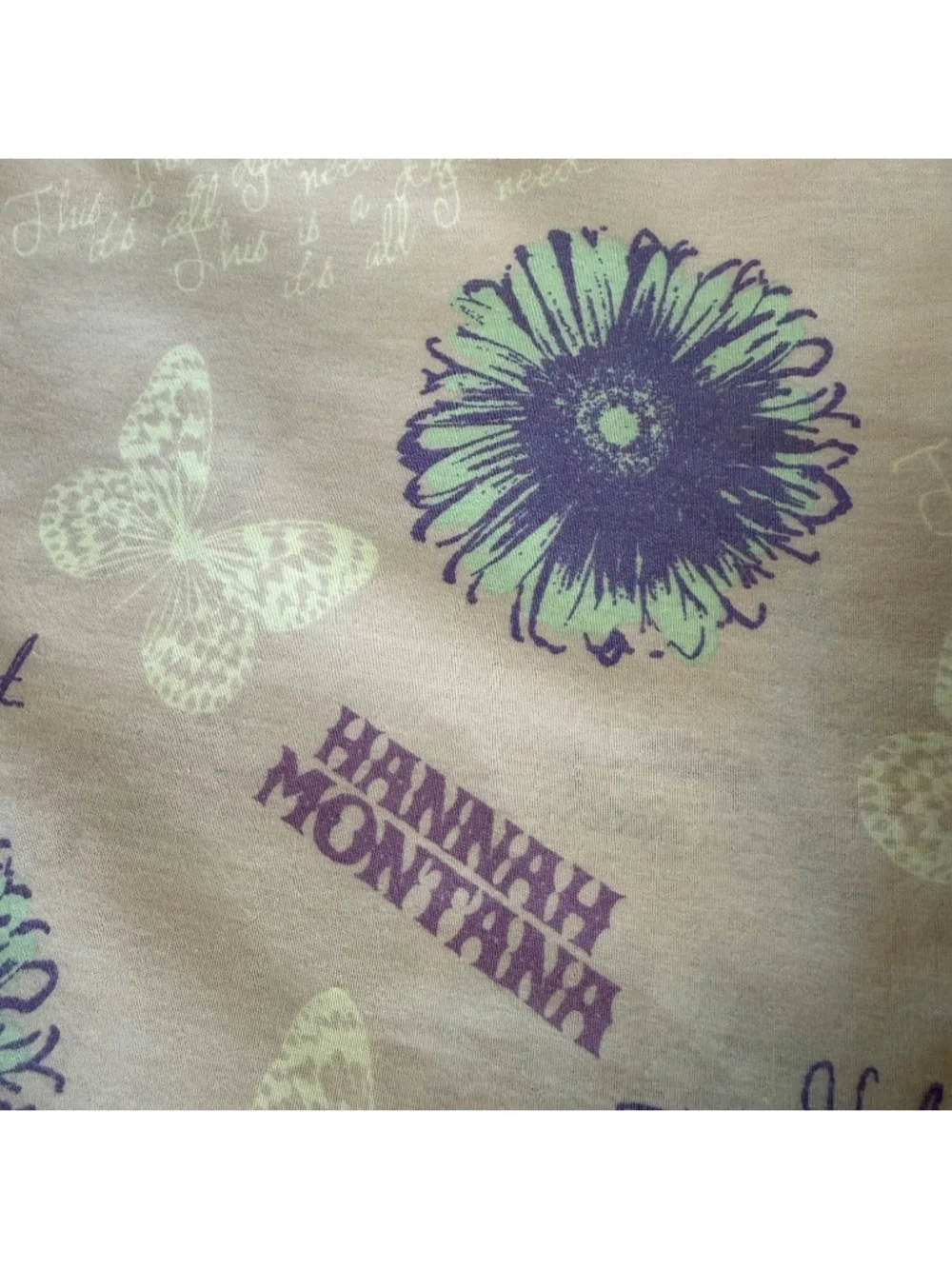 Hannah Montana Y2K Twin Sheet Set Flat Fitted Purple This is the Life Song Lyric